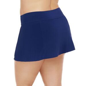 CHRISTINA FULL FIGURE SUNBLOCKERS UPF‎ 50 SWIM SKIRT WITH INTERNAL PANTY Navy 2X